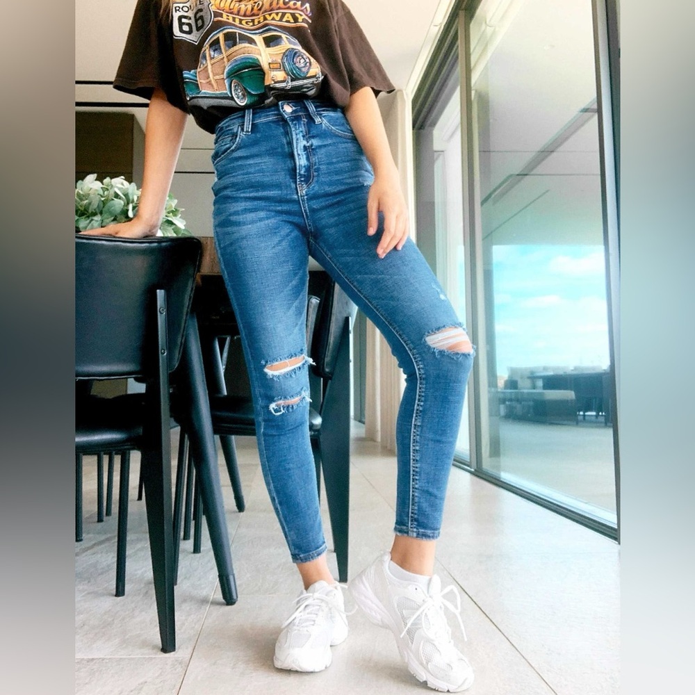 Stradivarius | Asos Super High Waist Distressed Skinny Jeans